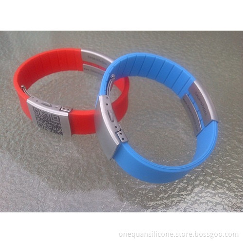 high quality fashion silicone id bracelet with name tag